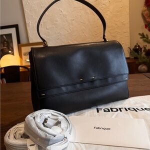 Fabrique Rialto Double Flap Handbag in Calfskin Leather